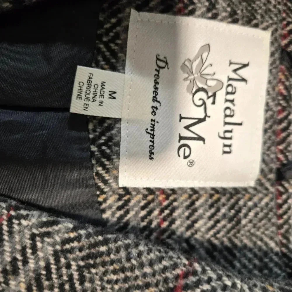 Maralyn & Me Women's Herringbone Long Coat - Picture 13 of 15